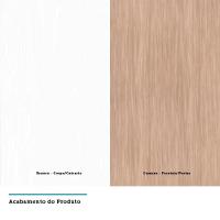 Balcão De Cozinha Com Tampo 1 Porta 1 Gaveta Pérola Branco Polar Com Cumaru 80cm - 2