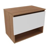 Gabinete Banheiro 1 Porta 60Cm Suspenso Multimóveis Vcr10086 Amêndoa/Branco Amêndoa/Branco - 1