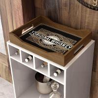 Balcão Bar 4 Nichos Para Garrafas Com Bandeja Pub Branco - 3