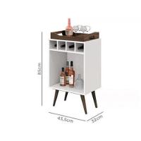 Balcão Bar 4 Nichos Para Garrafas Com Bandeja Pub Branco