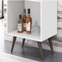 Balcão Bar 4 Nichos Para Garrafas Com Bandeja Pub Branco - 5