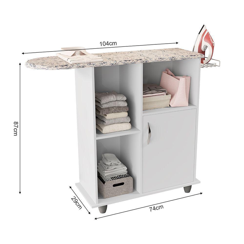 Tábua De Passar Miami Com Armário Organizador Branco - 3