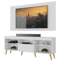 Rack Com Painel E Suporte Tv 65" Retrô Flórida Up Multimóveis Mp1043 Branco/natural - 6