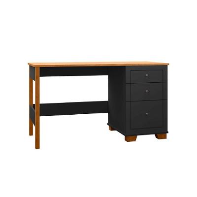 Escrivaninha Mesa Fênix Com 3 Gavetas Preto/nature