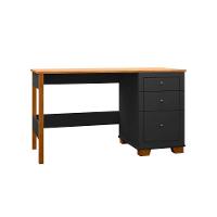 Escrivaninha Mesa Fênix Com 3 Gavetas Preto/nature - 1