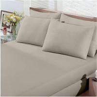 Jogo De Cama Buettner King Malha 100% Algodão Basic Liso 3 Peças Trigo - 4