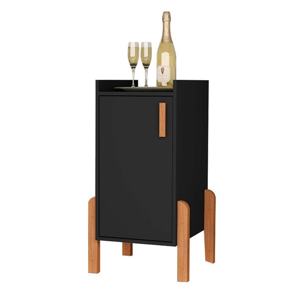 Armário Balcão Multiuso Poseidon Com 1 Porta Preto - 2