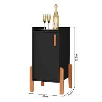 Armário Balcão Multiuso Poseidon Com 1 Porta Preto - 3