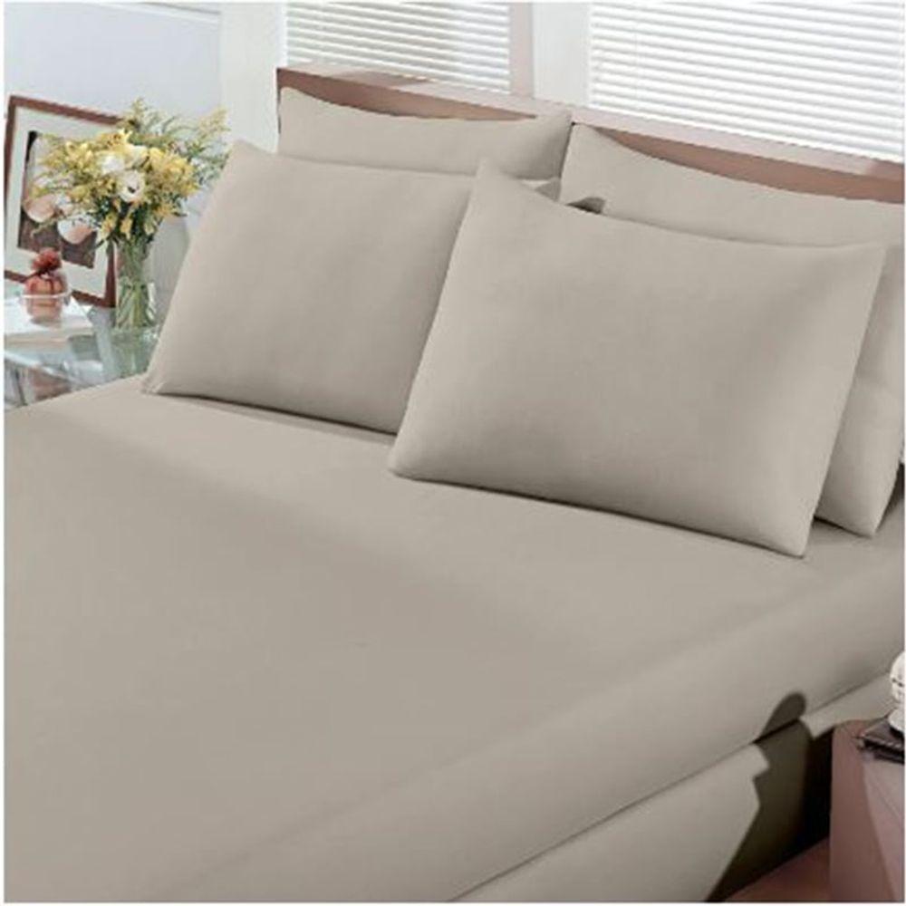 Jogo De Cama Buettner Casal Malha 100% Algodão Basic Liso 3 Peças Trigo - 3