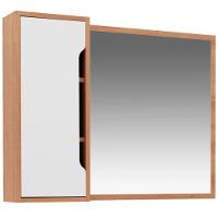 Espelheira Para Banheiro 80 Cm Com 1 Porta Amêndoa/branco - 1