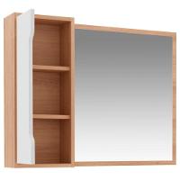 Espelheira Para Banheiro 80 Cm Com 1 Porta Amêndoa/branco - 5