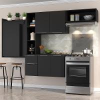 Armário De Cozinha Compacta Com Mesa Dobrável Sofia Multimóveis V2007 Preto Preto - 2