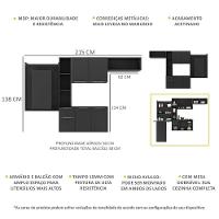 Armário De Cozinha Compacta Com Mesa Dobrável Sofia Multimóveis V2007 Preto Preto - 6