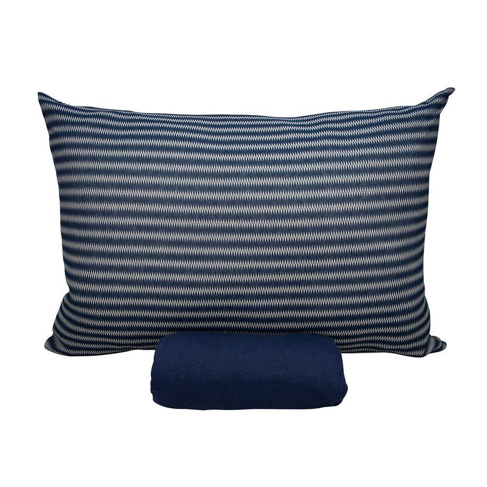 Jogo De Cama Solteiro Portallar Malha 100% Algodão Varsóvia 2 Peças Azul - 1