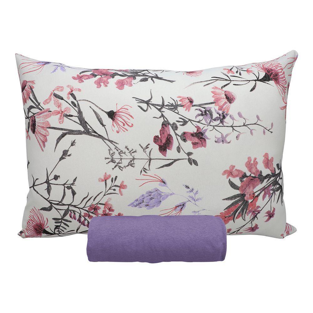 Jogo De Cama Solteiro Portallar Malha 100% Algodão Londres 2 Peças Violeta - 1