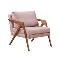 Conj. 2 Mona Com 2 Puff Madeira Maciça Veludo Cor:rose - 2