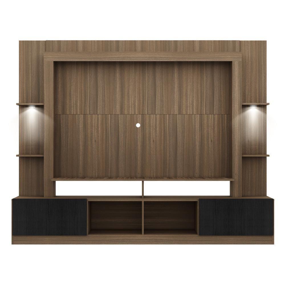 Estante Com Suporte Tv 65" E Leds Berlim Multimóveis V3384 Madeirada/Preta Madeirado/Preto - 3