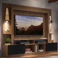 Estante Com Suporte Tv 65" E Leds Berlim Multimóveis V3384 Madeirada/Preta Madeirado/Preto - 8