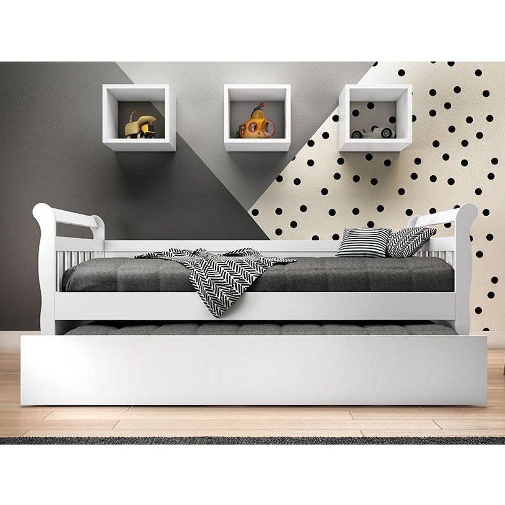 Bicama Babá Júlia Branco Brilho Com 2 Colchões ? Carolina - 3