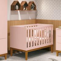 Berço Americano New Classic Rosa Com Pés Madeira E Colchão ? Reller