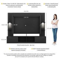 Estante Tv 65" Com Leds Berlim Multimóveis V3392 Preta Preto - 6