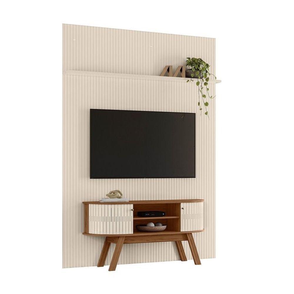 Composição New Silverstone Bancada E Painel Para Tv 65 Polegadas - Madetec Naturale Off White - 1