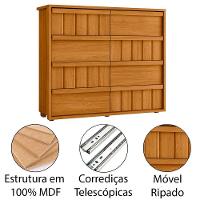 Cômoda Grande 8 Gavetas 100% Mdf Ripada Talita Cinamomo - 3
