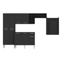 Cozinha Completa C/ Mesa Dobrável Paris Multimóveis Preta - 1