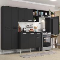 Cozinha Completa C/ Mesa Dobrável Paris Multimóveis Preta