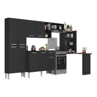 Cozinha Completa C/ Mesa Dobrável Paris Multimóveis Preta - 7