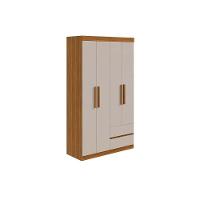 Guarda Roupa Solteiro 4 Portas E 2 Gavetas Zeus Amêndoa-off White - Lopas - 3