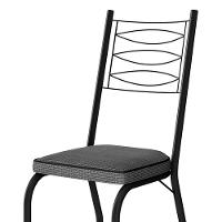 Kit 4 Cadeiras Aço Carbono Tubular Metálica Acabamento D-25 Luana Preto-platina