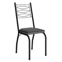 Kit 4 Cadeiras Aço Carbono Tubular Metálica Acabamento D-25 Luana Preto-platina - 5