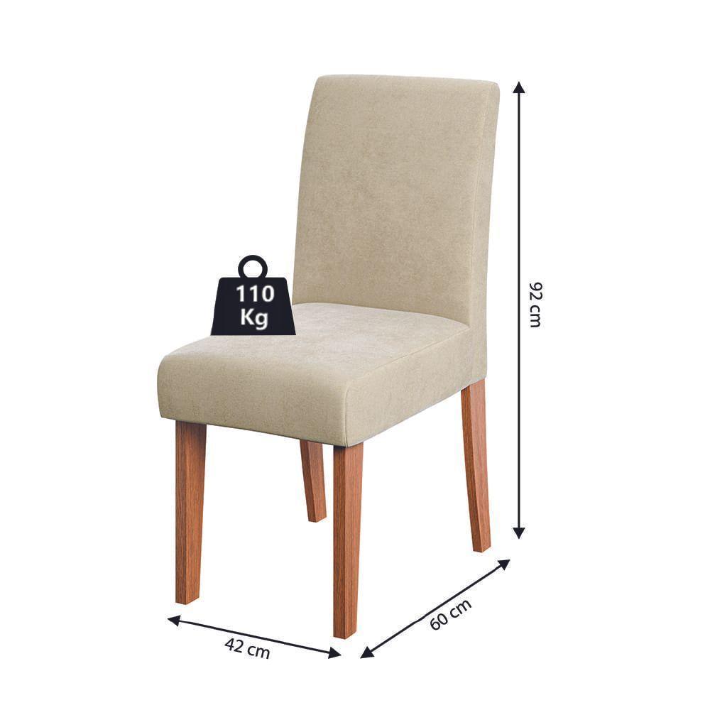 Conjunto Sala De Jantar Mesa Trento Quadrada 4 Cadeiras Trieste Dobuê Madeirado Bege - 4