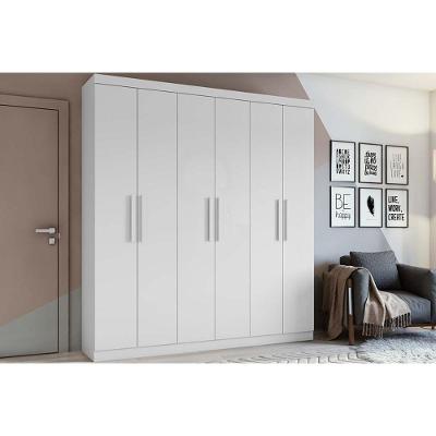 Guarda Roupa Casal Jazz 6 Portas de Abrir 3 Gavetas Branco MDP Lopas