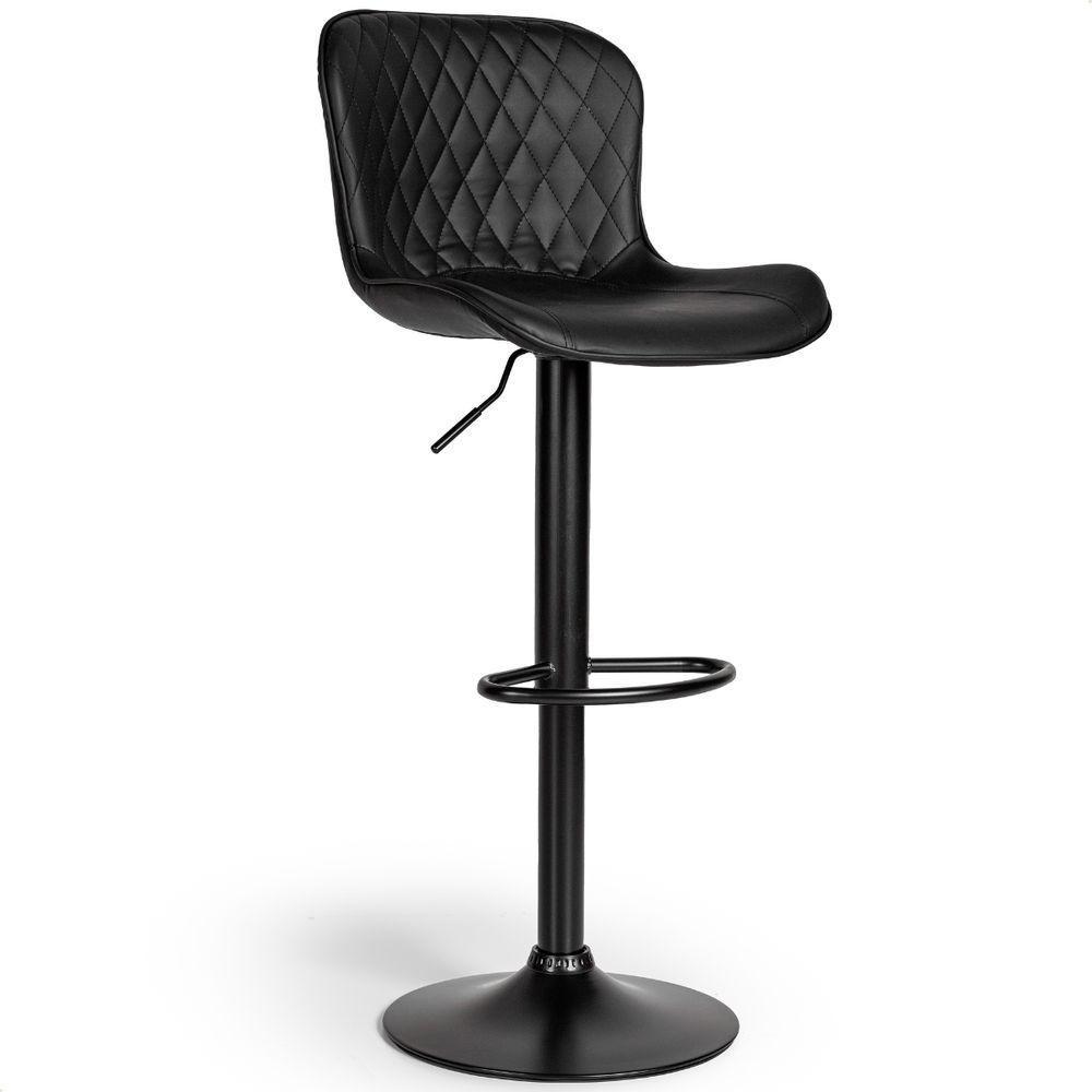 Banqueta Giratória Com Encosto Alta Para Cozinha Bancada Bar Preto - 6