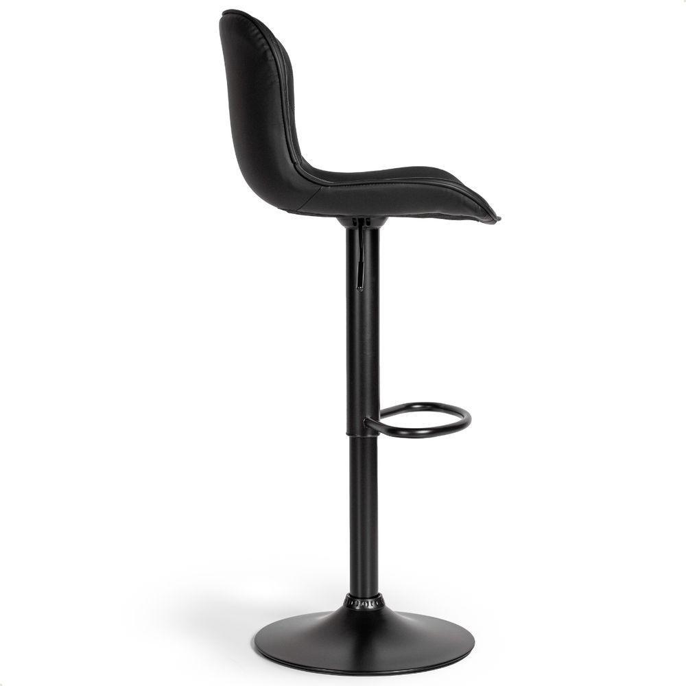 Banqueta Giratória Com Encosto Alta Para Cozinha Bancada Bar Preto - 7