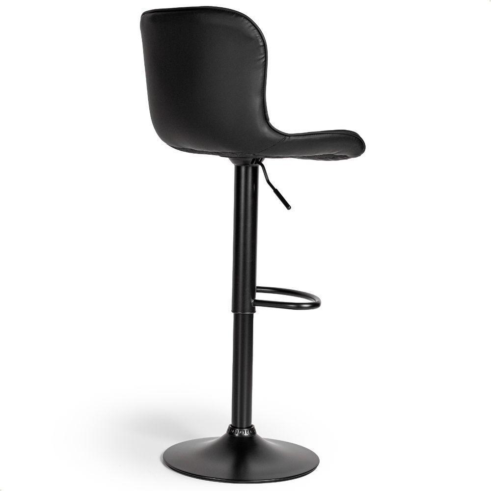 Banqueta Giratória Com Encosto Alta Para Cozinha Bancada Bar Preto - 8