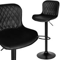 Banqueta Giratória Com Encosto Alta Para Cozinha Bancada Bar Preto - 2