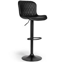 Banqueta Giratória Com Encosto Alta Para Cozinha Bancada Bar Preto - 6