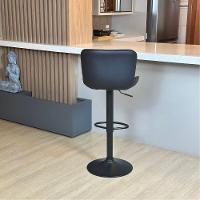 Banqueta Giratória Com Encosto Alta Para Cozinha Bancada Bar Preto - 9