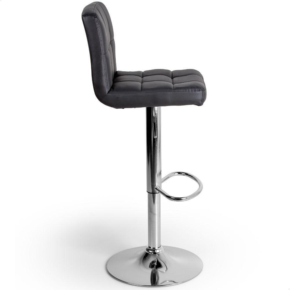 Banquetas Gomos Confort Giratória Estofada Cozinha Kit 03 Un Preto - 3