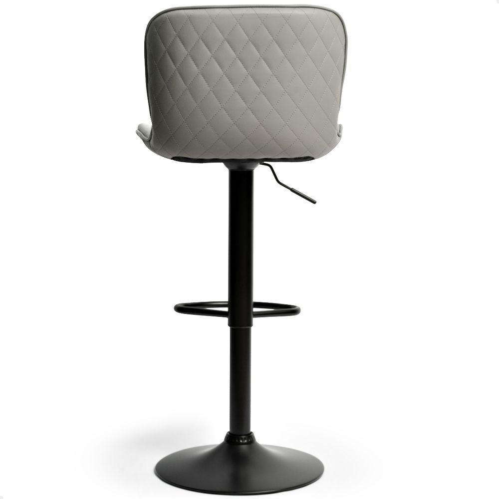 Banqueta Giratória Alta Cozinha Americana Encosto Bancada Cinza Claro - 2