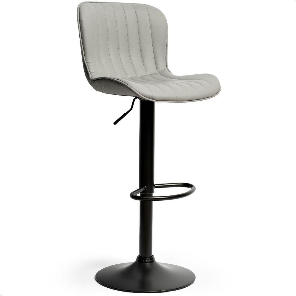 Banqueta Giratória Alta Cozinha Americana Encosto Bancada Cinza Claro - 10