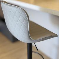 Banqueta Giratória Alta Cozinha Americana Encosto Bancada Cinza Claro - 7