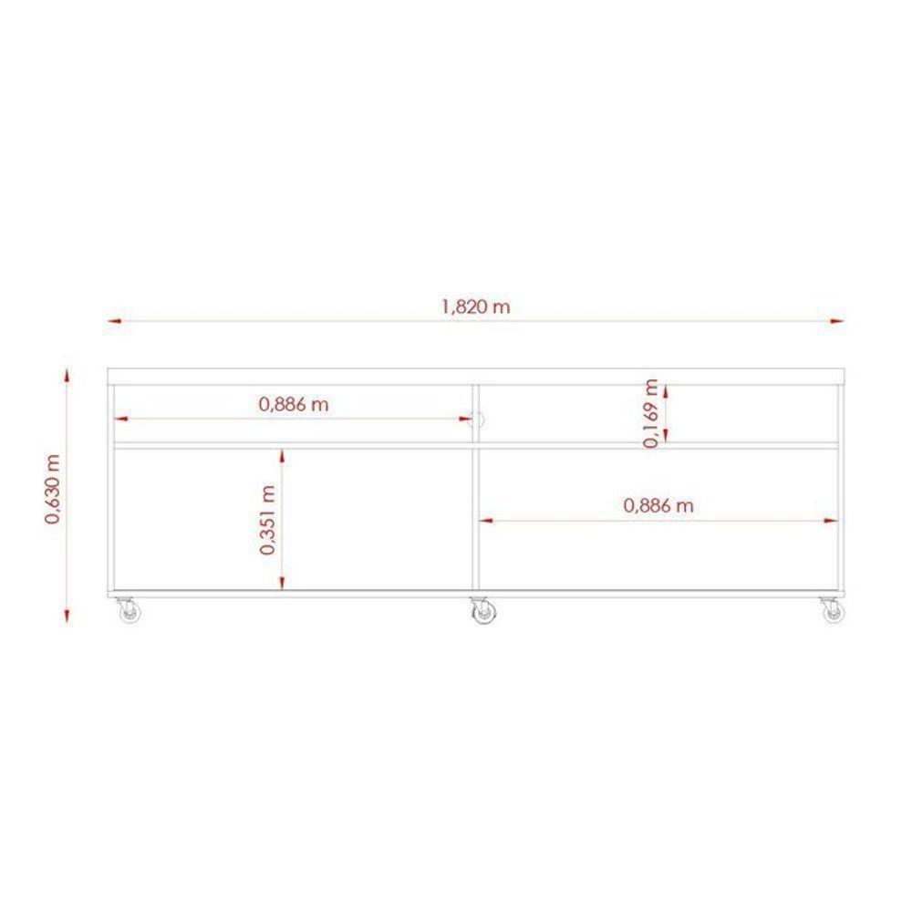 Composição Frizz New Prestige Bancada E Painel Para Tv 75 Polegadas Com Portas - Madetec Cinamomo Off White - 3