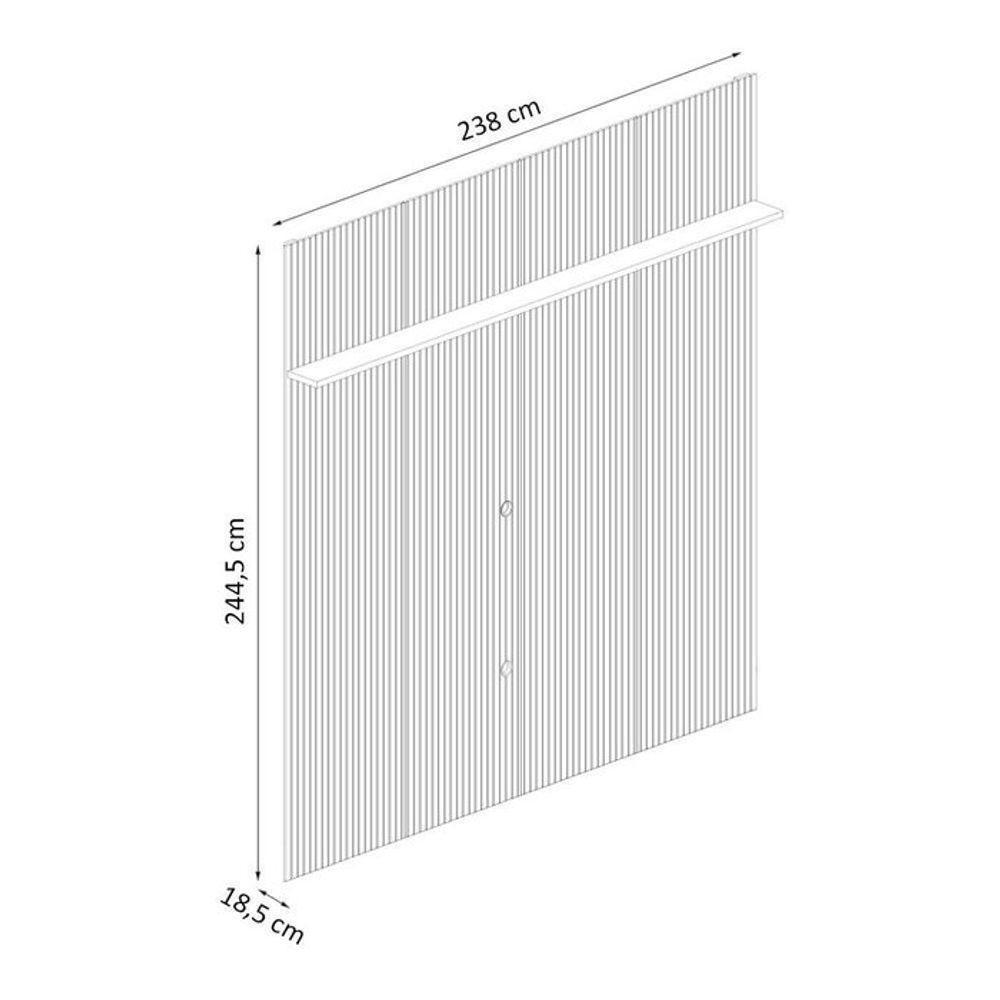 Composição Frizz New Prestige Bancada E Painel Para Tv 75 Polegadas Com Portas - Madetec Cinamomo Off White - 4
