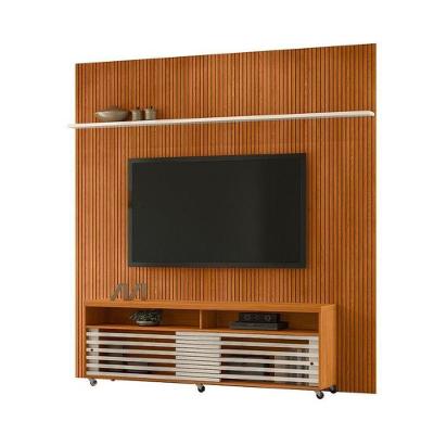 Composição Frizz New Prestige Bancada E Painel Para Tv 75 Polegadas Com Portas - Madetec Cinamomo Off White