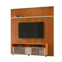 Composição Frizz New Prestige Bancada E Painel Para Tv 75 Polegadas Com Portas - Madetec Cinamomo Off White - 1