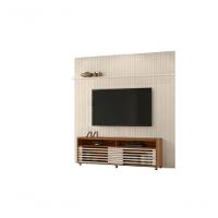 Composição Frizz New Prestige Bancada E Painel Para Tv 75 Polegadas Com Portas - Madetec Cinamomo Off White - 5